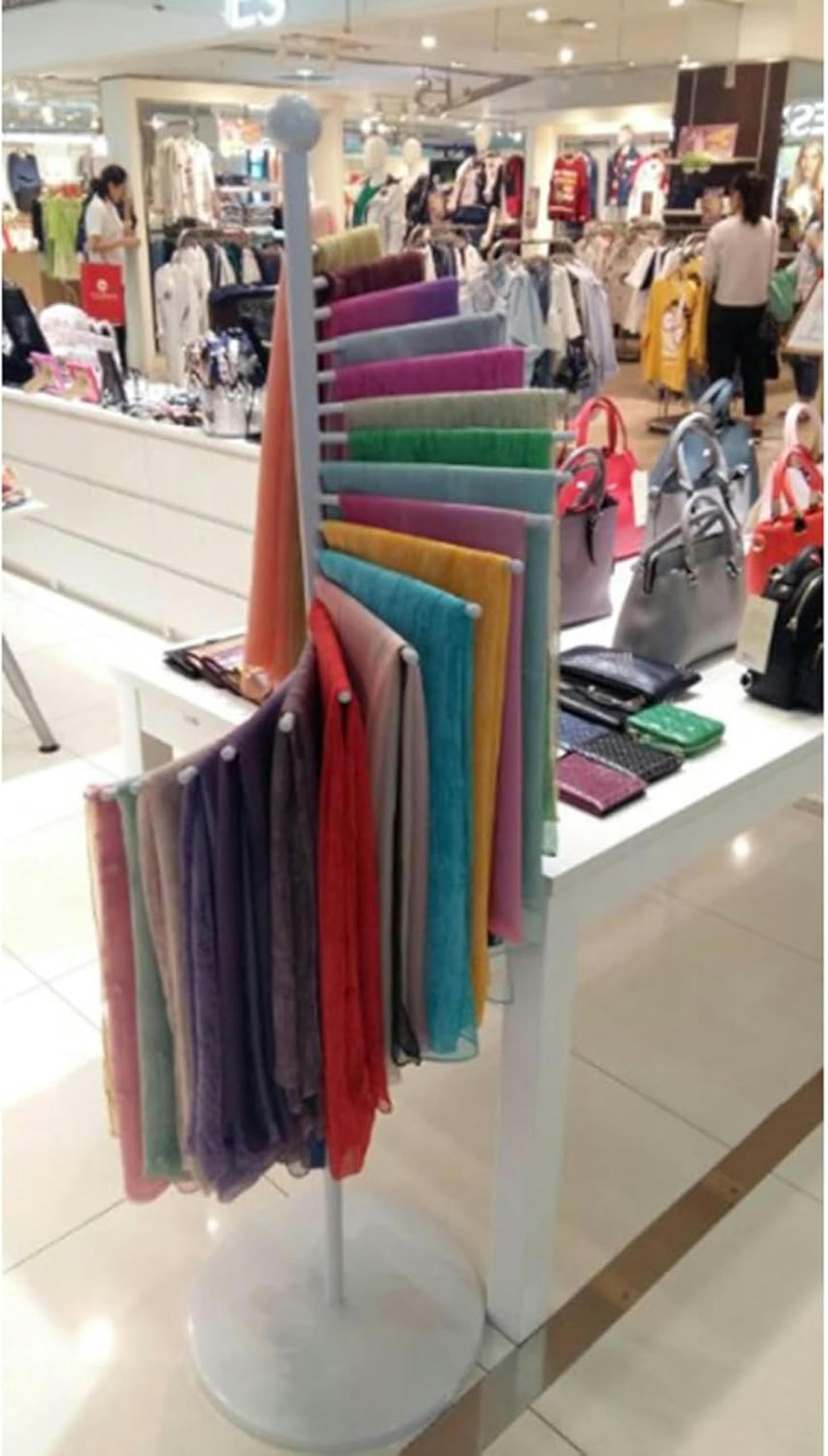 Perchero de Metal Giratorio para Bufandas, Expositor Comercial para Bufandas, para Tiendas de Ropa, estantes Que ahorran Espacio, Percha para Cinturones, chales, Organizador de hiyab