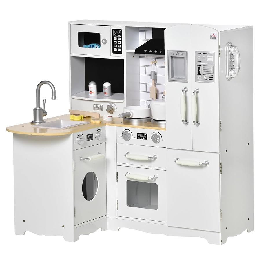 Amazon.com: Qaba Pretend Play Corner Kitchen, Interactive