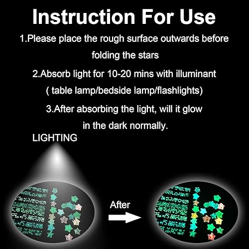 Miniatura 4 de Mity rain 1080 tiras de papel de estrella, 10 colores, tiras de papel luminosas de estrella de origami, tiras de papel de estrella de la suerte para