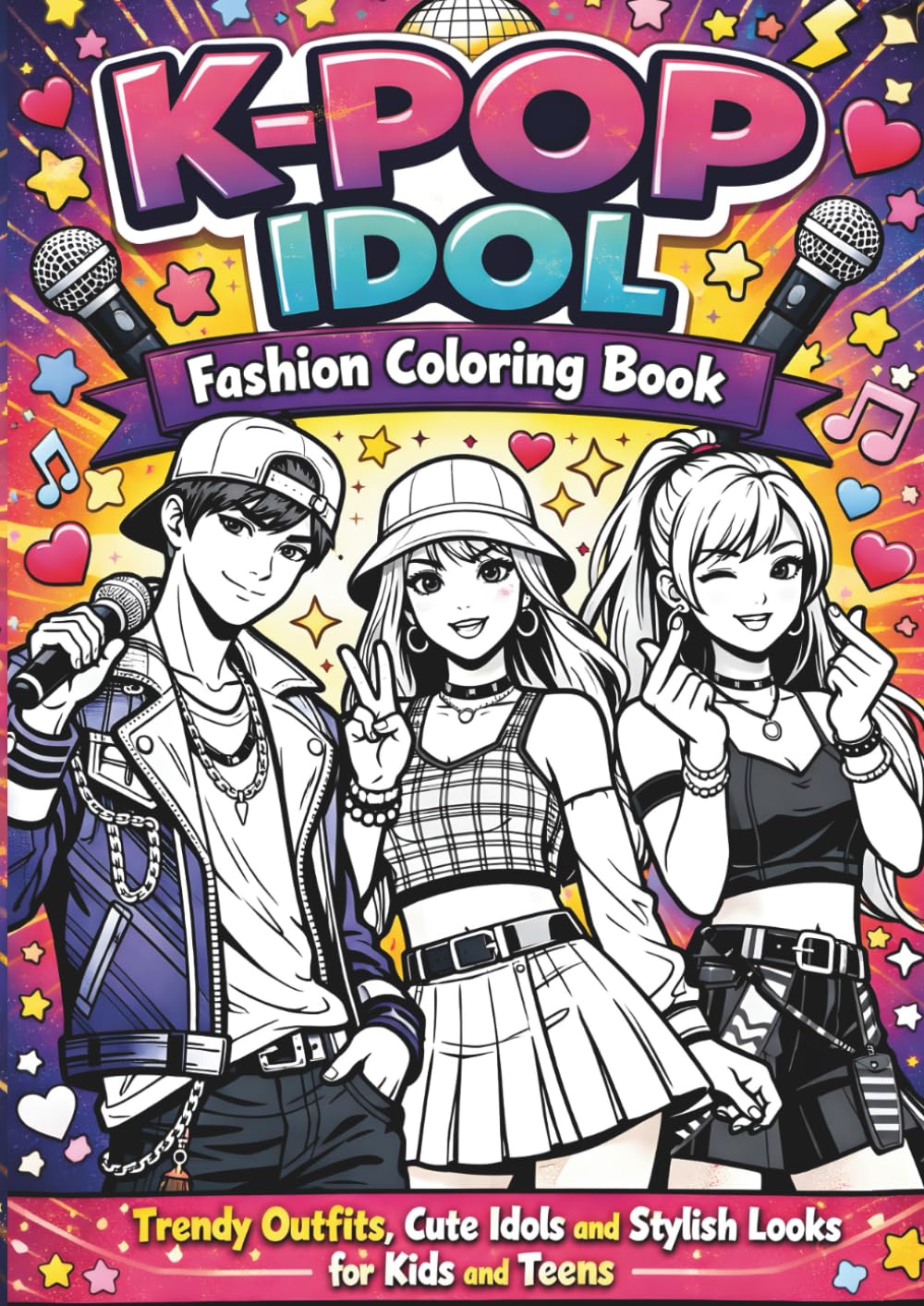 K-Pop Idol Fashion Coloring Book: K-Pop Fashion, Idol Style, and Creative Coloring for Kids and Teens (K-Pop Coloring)