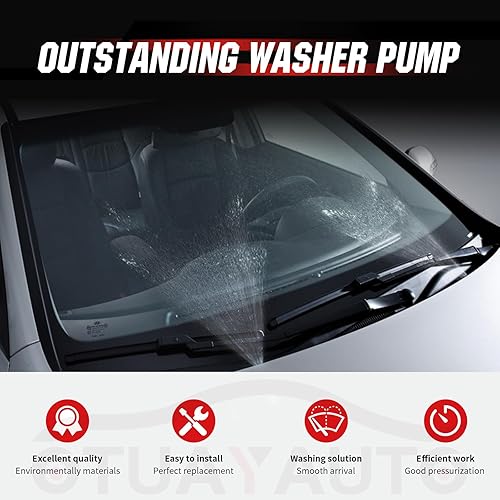 Miniatura 7 de OTUAYAUTO - 85330-60190 Bomba de limpiaparabrisas con arandela de repuesto para Toyota, Lexus, Subaru, Mazda, Nissan, Acura, Honda reemplaza al OEM