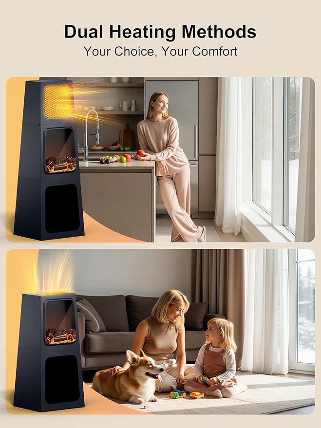 Calefactor Eléctrico Portátil con Efecto Llama 3D y Protección por Sobrecarga miniatura 6