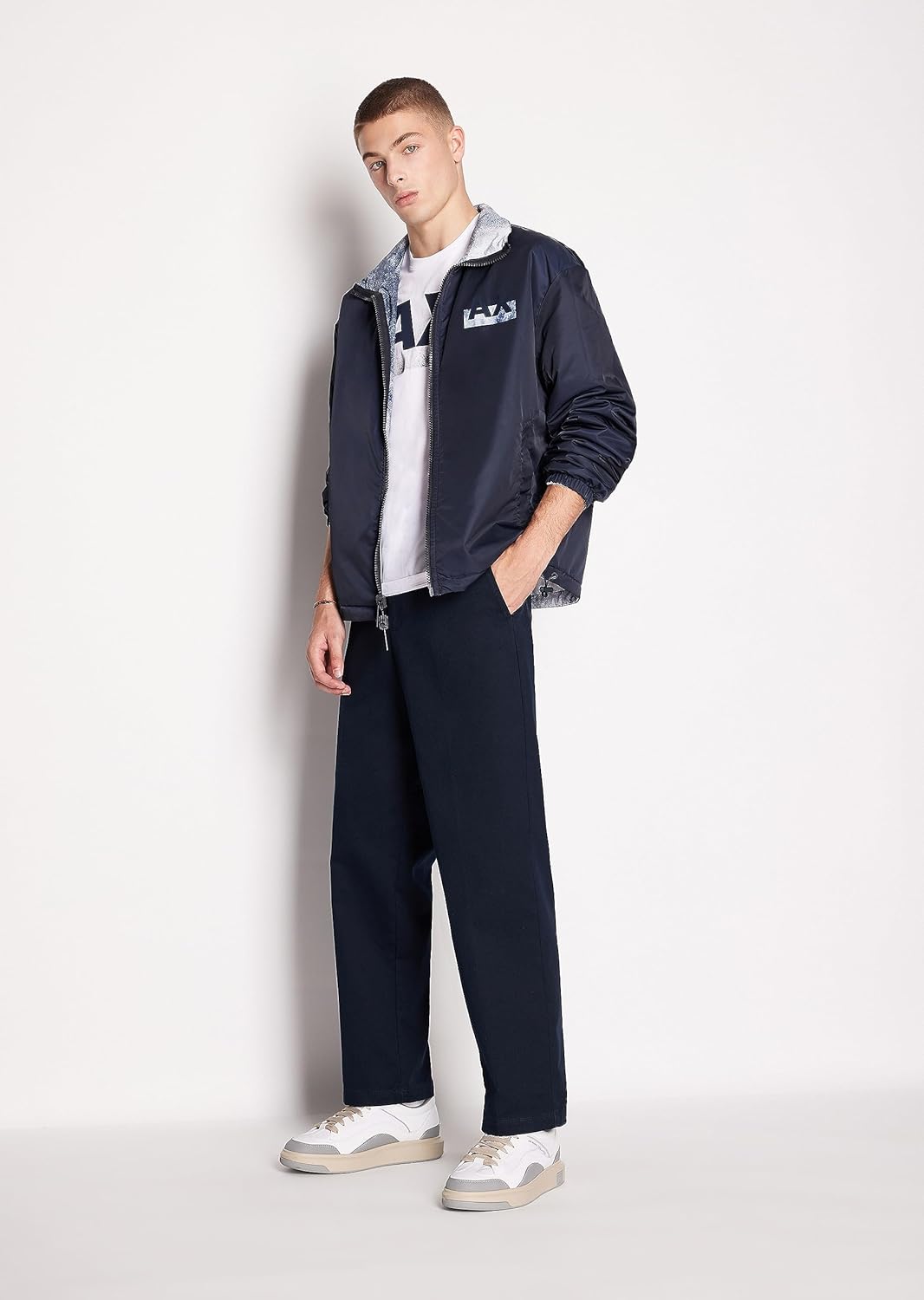 Armani Exchange Mens Regular Fit Crew Neck Cotton Jersey Block Letter Tee - Image 2