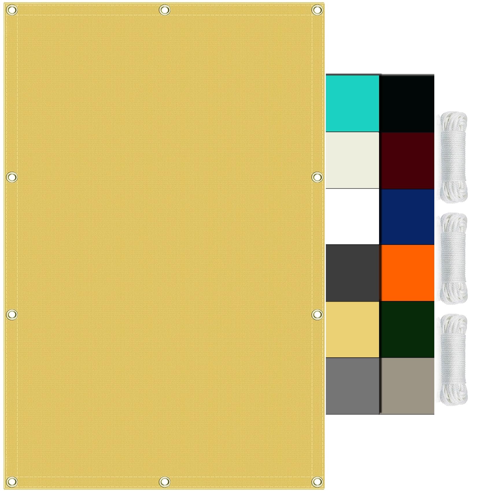 Voile d'ombrage 180x340 cm imperméable jaune sable pour jardin