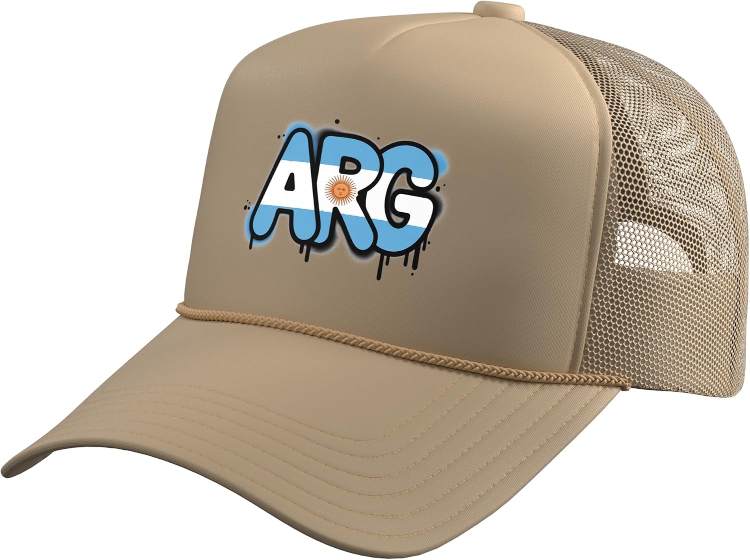 Argentina Flag Argentinian Pride Street Art Trucker Hat with Adjustable Mesh Back