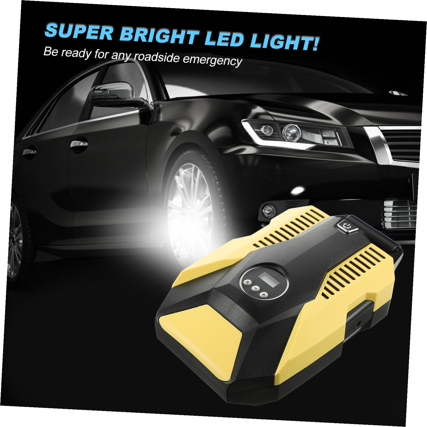 Inflador Automática para Pantalla Digital con Parada Función de Neumáticos Eléctrico Portátil y Material Abs Resistente Coche