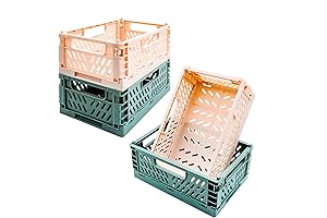 4 Pack Organizer Crate Baskets for Home Storage