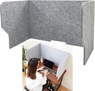 Desk Privacy Panel, Partition Tabletop Divider, Acoustic 3 Panels Folding Protector - Sneeze Guard