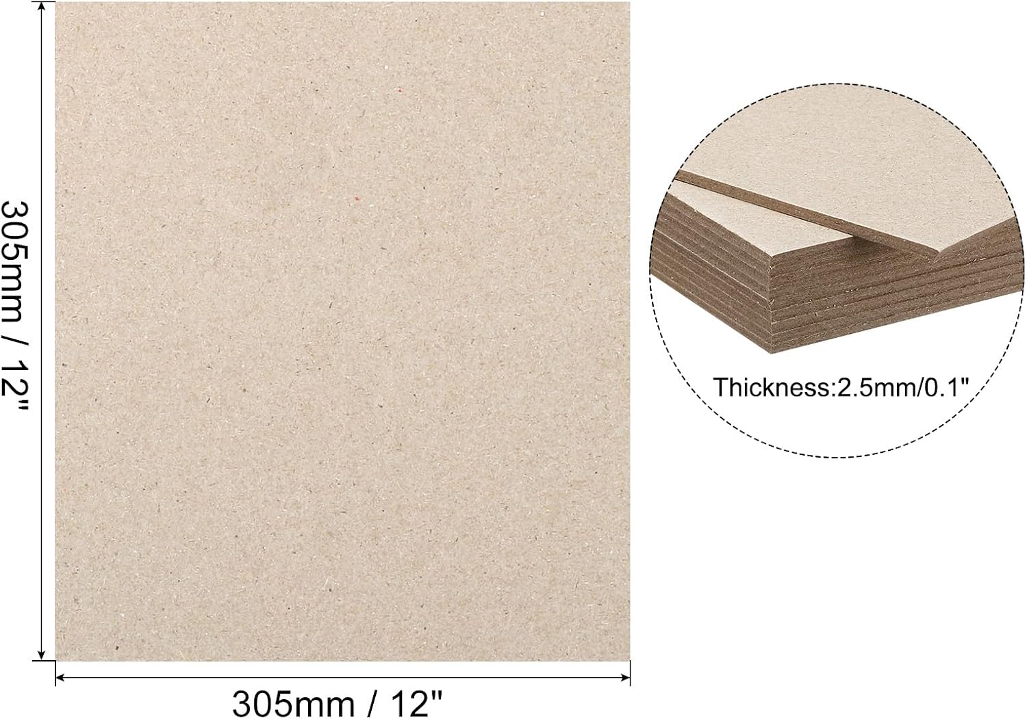 PATIKIL 12x12x0.1" Chipboard Sheets, 20Pcs 100PT Thick Book Board Binders Board Sturdy Bookbinding Supplies for Book Binding Cover, Gray