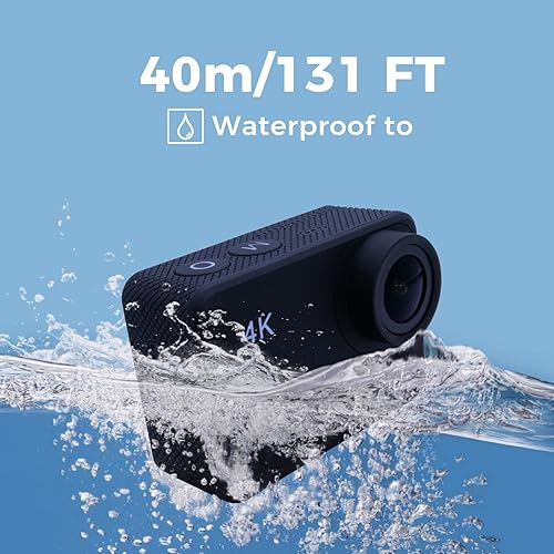 Miniatura 4 de YingCheng Cámara de acción, 4K50FPS 24MP Cámara de vlog Ultra HD Pantalla táctil de 2.0 pulgadas, videocámara deportiva submarina 40m131ft