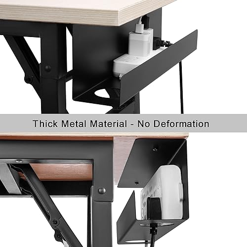 Miniatura 3 de ZhiYo Bandeja de organización de cables resistente de 16.5 pulgadas para debajo del escritorio, bandeja de cables de metal debajo del escritorio,