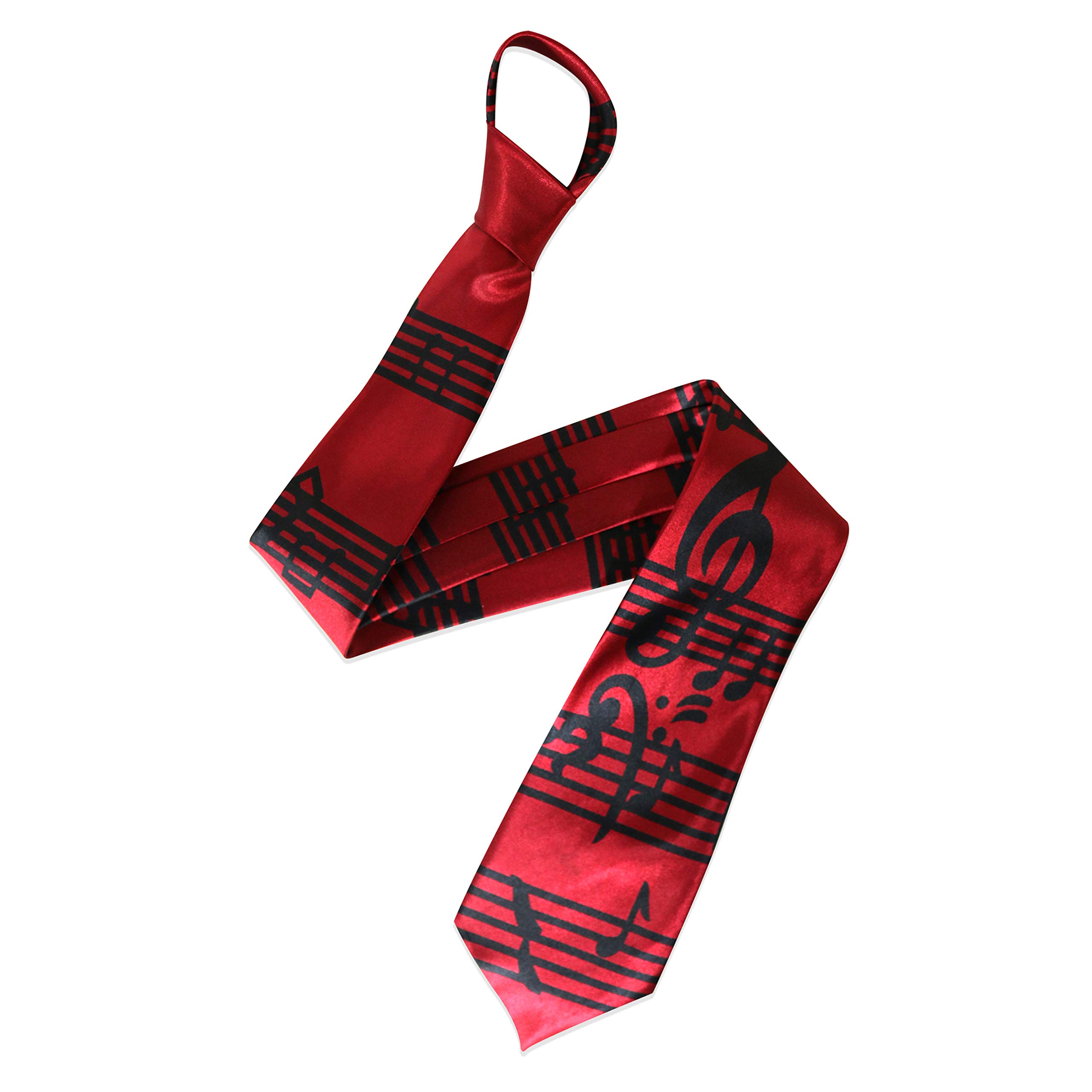 The Tie Company Men's 27 - Dark Red Notes The Tie Co™ Printed Collection Wide Ties - Musical/Usa/Novelty (27 - Dark Red Notes)