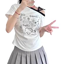 Kawaii Cutecore Harajuku Graphic Teen Girls Whimsy Twee Y2k Cute Short Sleeve Shirts 2000s Fairy Grunge Tops