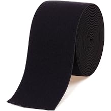 COTOWIN 2-inch Black Plush Elastic,Soft Comfortable Sewing Elastic - 3 Yards