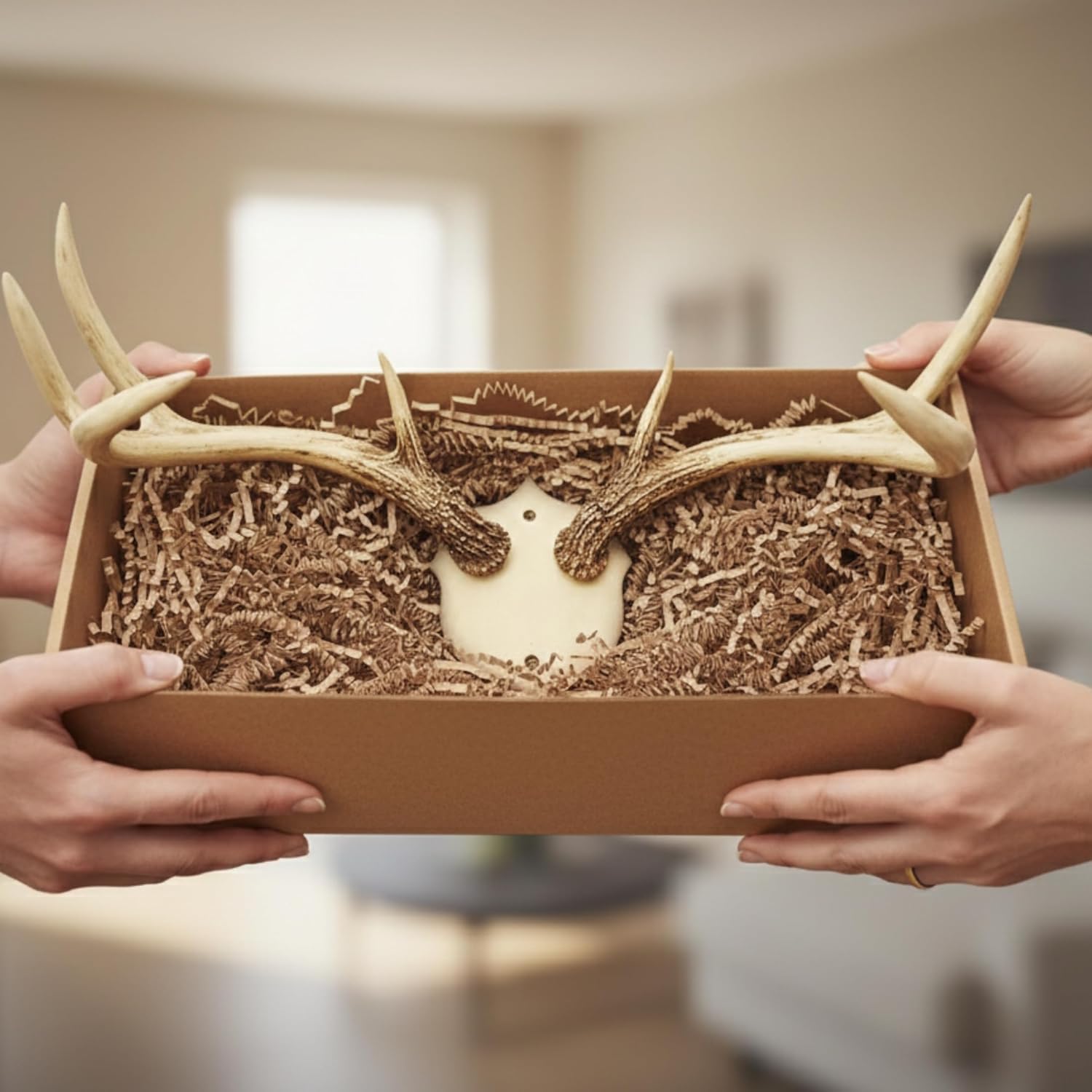 BestGiftEver Antler Wall Rack Resin Deer Antler Hooks Rustic Cabin Lodge Decor Mounted Organizer Hat Hanger Key Holder Entryway Bathroom Towel Hook Hunting Western Farmhouse Decoration Gift