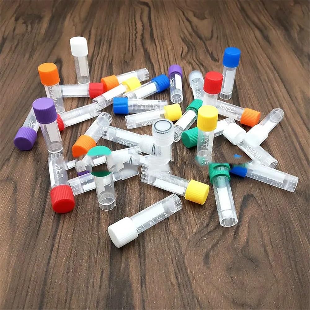 Verrerie et matériel de laboratoire Tubes cryogéniques gradués en plastique de laboratoire de 1,8 ml avec joint en silicone, 100/200/300/500/1000 pièces(1000pcs)