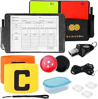 Tarjetas de Árbitro para Fútbol, Kit De Silbato De Árbitro, Juego De Tarjetas De Árbitro De Fútbol, Brazalete De Capitán para Partidos De Fútbol Deporte Escolar