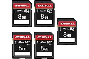5-Pack of SD Card 8GB EASTBULL Premium Quality High-Speed Class 10 SD Memory Card