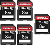 EASTBULL 5-Pack 8GB Class 10 U1 V30 SDHC Cards - 100MB/s High-Speed Read for Cameras, Full HD Video, 5 Mini Cases Included