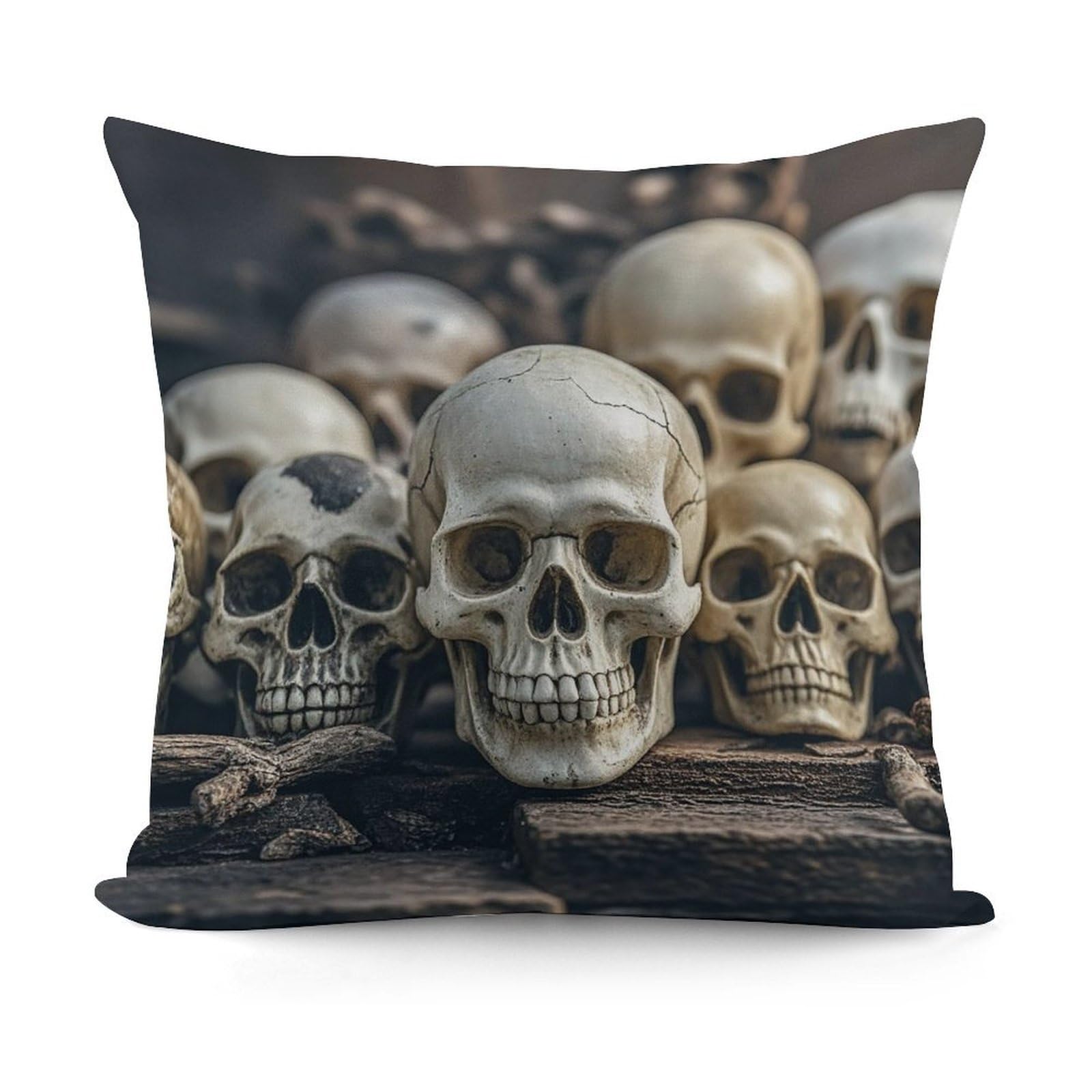 LZQPOEAS Skulls Throw Pillow Cover 18x18 in Breathable Square Pillow Case Cozy Soft Pillowcase Protector Fashion Modern Couch Cushion Case for Living Room Bed Sofa Decor