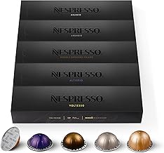 Nespresso Vertuo - Assortiment Top Sélection 50 Capsules - 10x Voltesso, 10x Altissio, 10x Chiaro, 10x Arondio, 10x Melozio