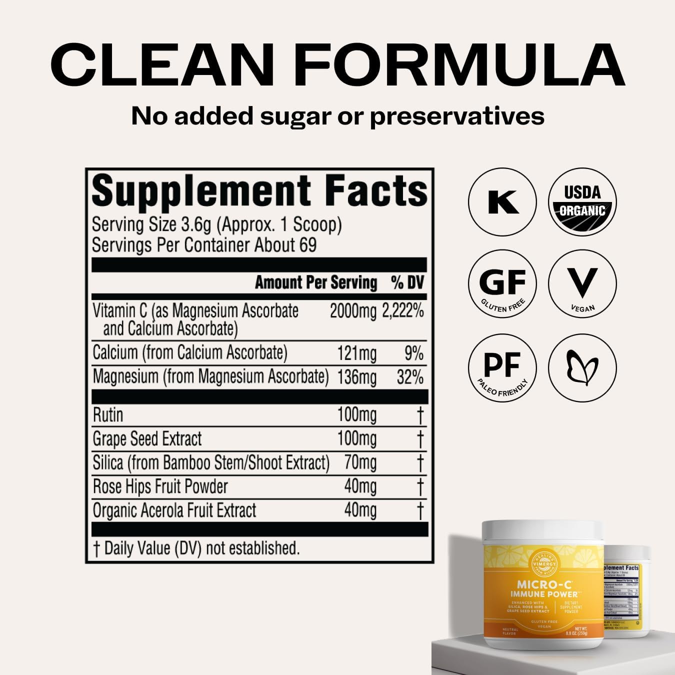 Vimergy Skin Potion Kit – Micro-C Immune Power(TM) (250g) and MSM (120 Capsules) – Skin, Hair & Nail Support + Collagen + Immunity – Vegan, Paleo, Gluten-Free, Kosher – Pure, Potent Daily Supplements