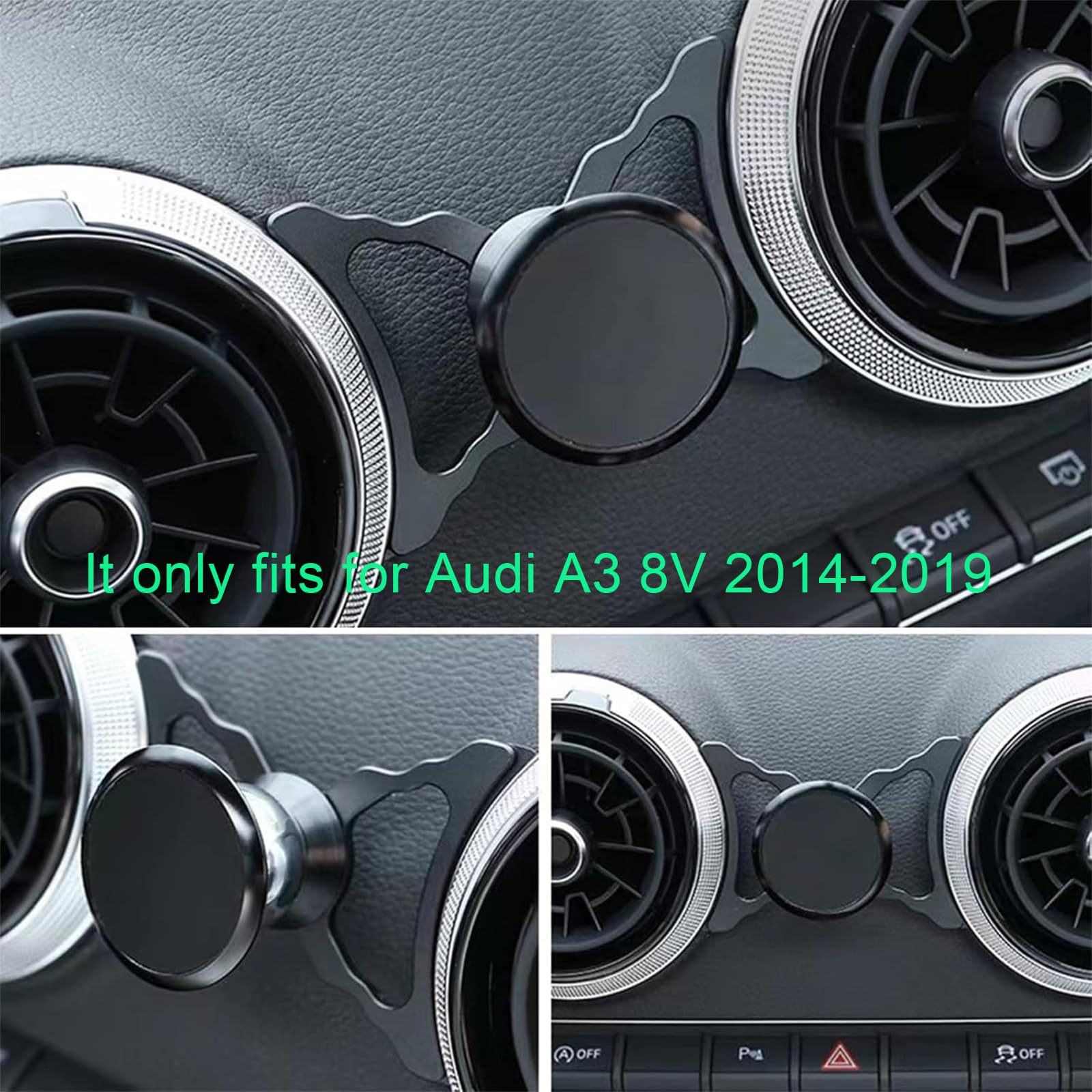 Magnetyczny uchwyt na telefon do Audi A3 8V 2014-2019, podstawka na telefon, pasuje do wszystkich smartfonów, obracany o 360 stopni, regulowany widok, uchwyt na wylot powietrza do iPhone'a 17