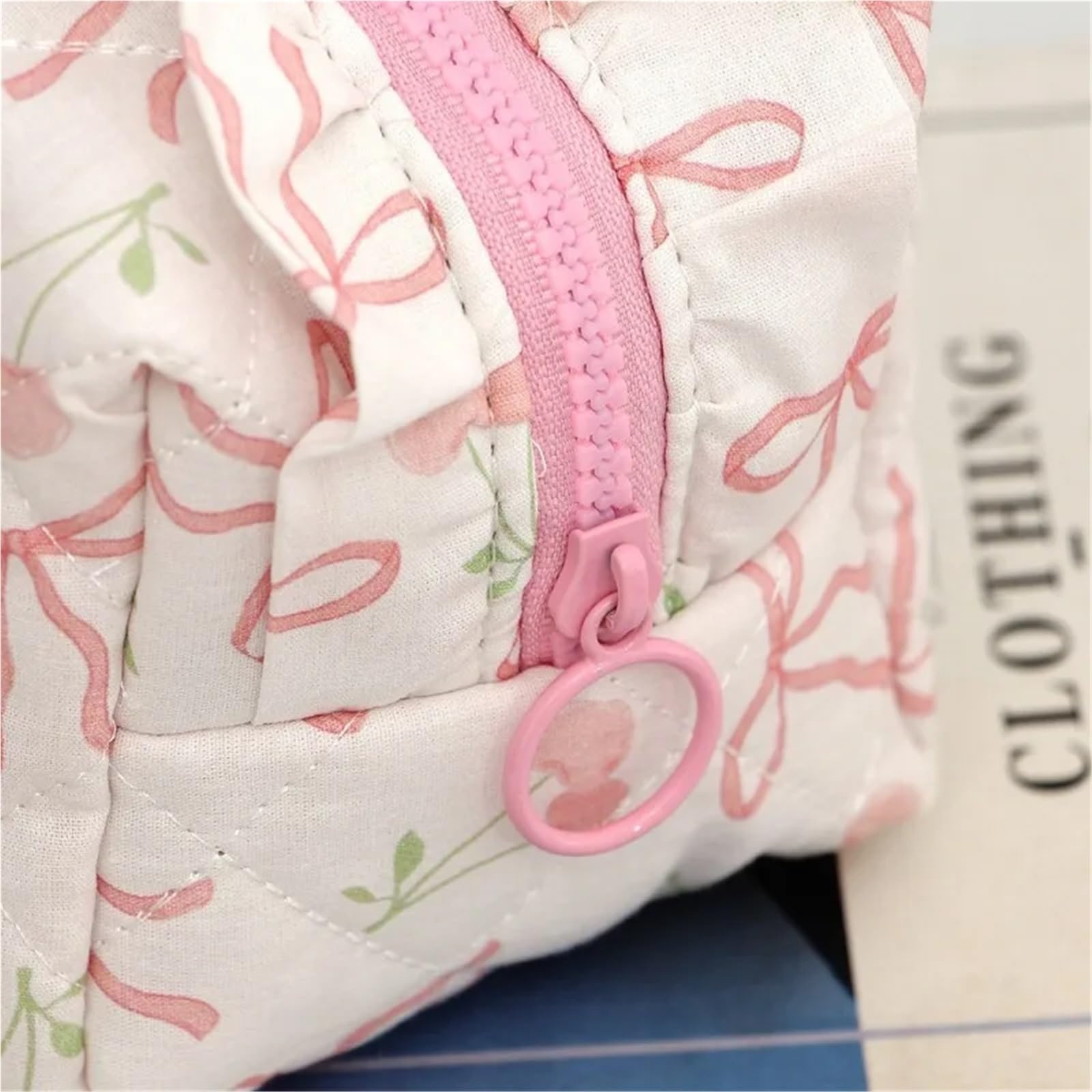 Borsa for il trucco con stampa rosa for donna, grande capacità, organizer for cosmetici trapuntato, borsa da viaggio, toilette portatile per articoli da toeletta(Mix)
