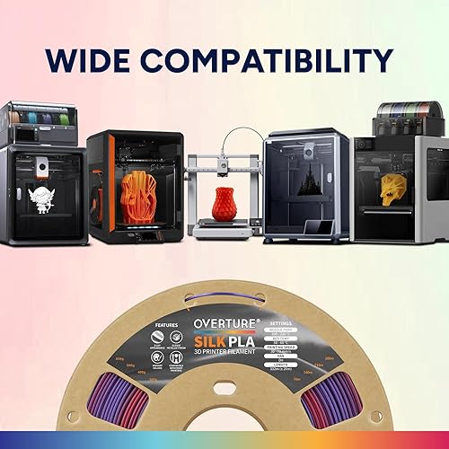 Vista 89 de OVERTURE Filamento de ácido poliláctico de seda, 1/16 de pulgada, acabado bicolor, suave y brillante, carrete 2.2 libras, para joyería de cosplay