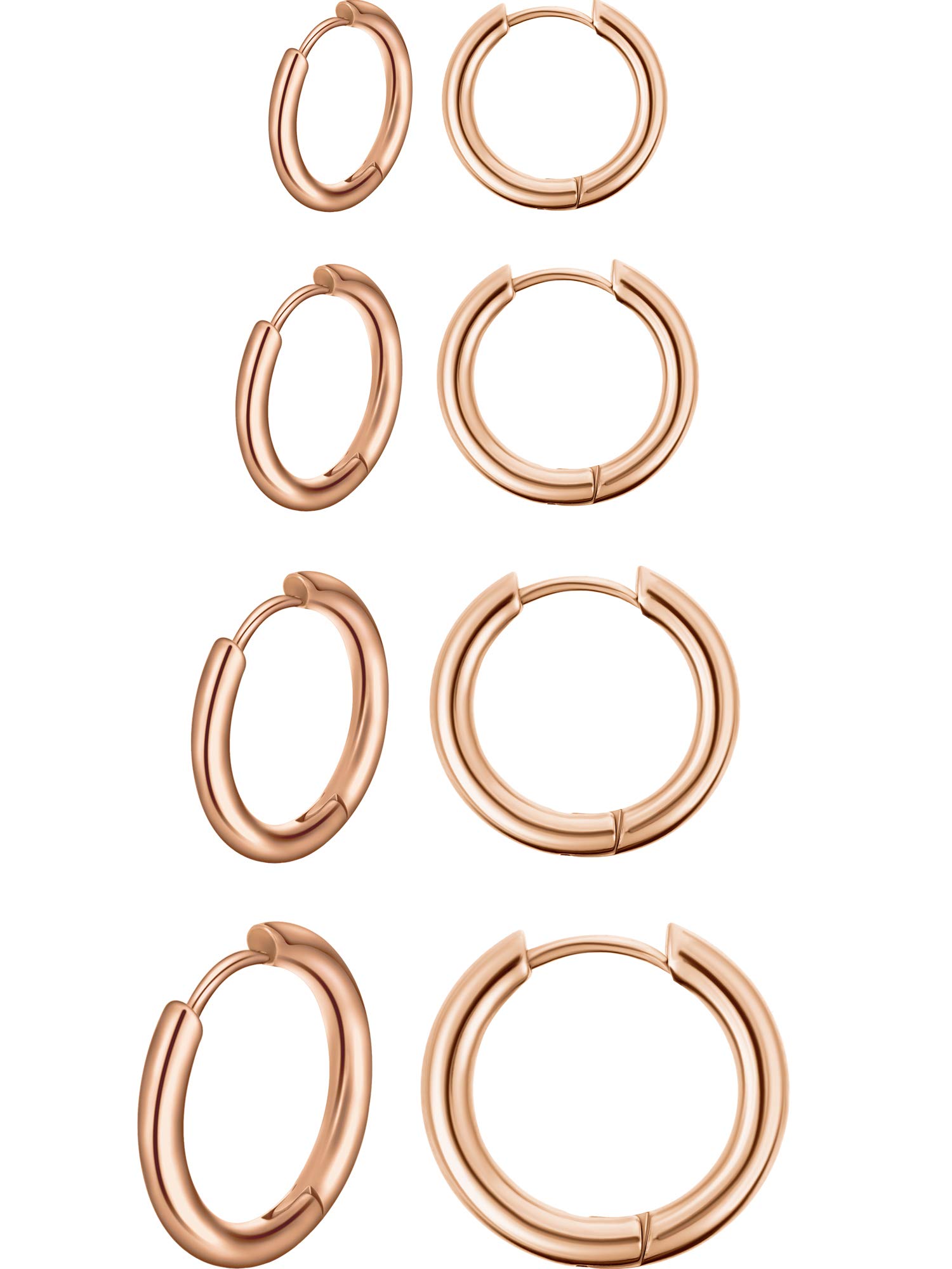 Orecchini a cerchio semplici da uomo in acciaio inossidabile da 5 pezzi, orecchini unisex, gioielli per piercing alla cartilagine  36