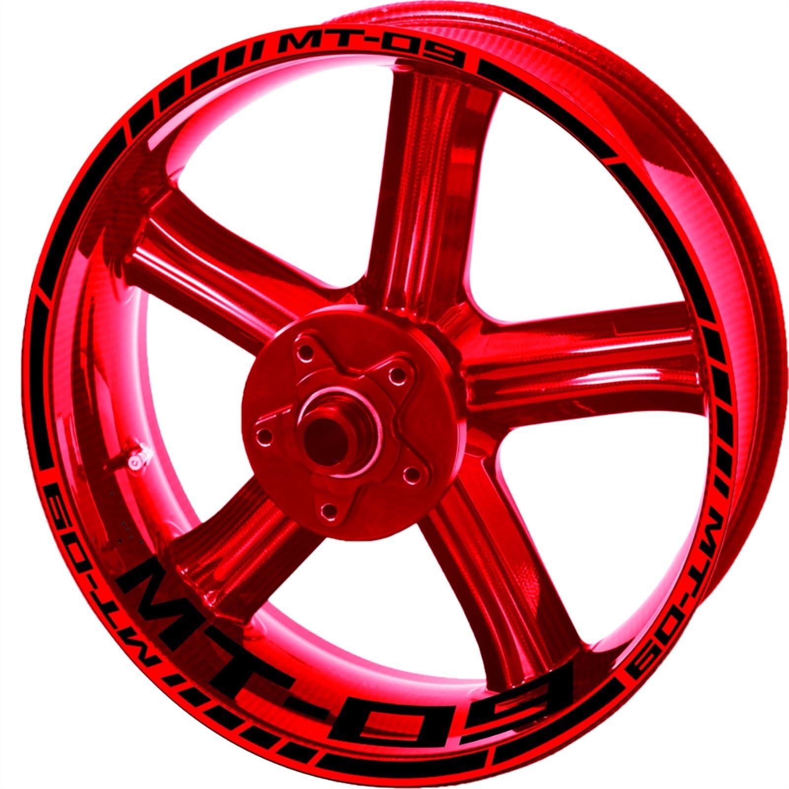 Motorcycle Racing Equipment Wheel Tire Rim Decoration Adhesive Reflective Decal Sticker for Yamaha Mt 09 Sp 2020 2021 Decorative(Color5)