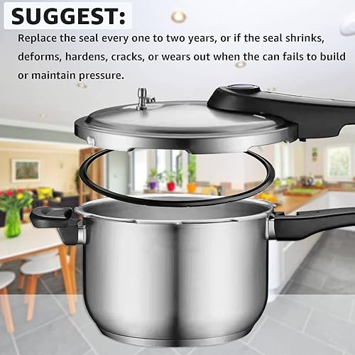 Miniatura 7 de Paquete de 2 anillos de sellado de latas de presión 09936 y tapón de sobrepresión compatibles con Presto 0126002 0136102 0136403 0136304 0136001