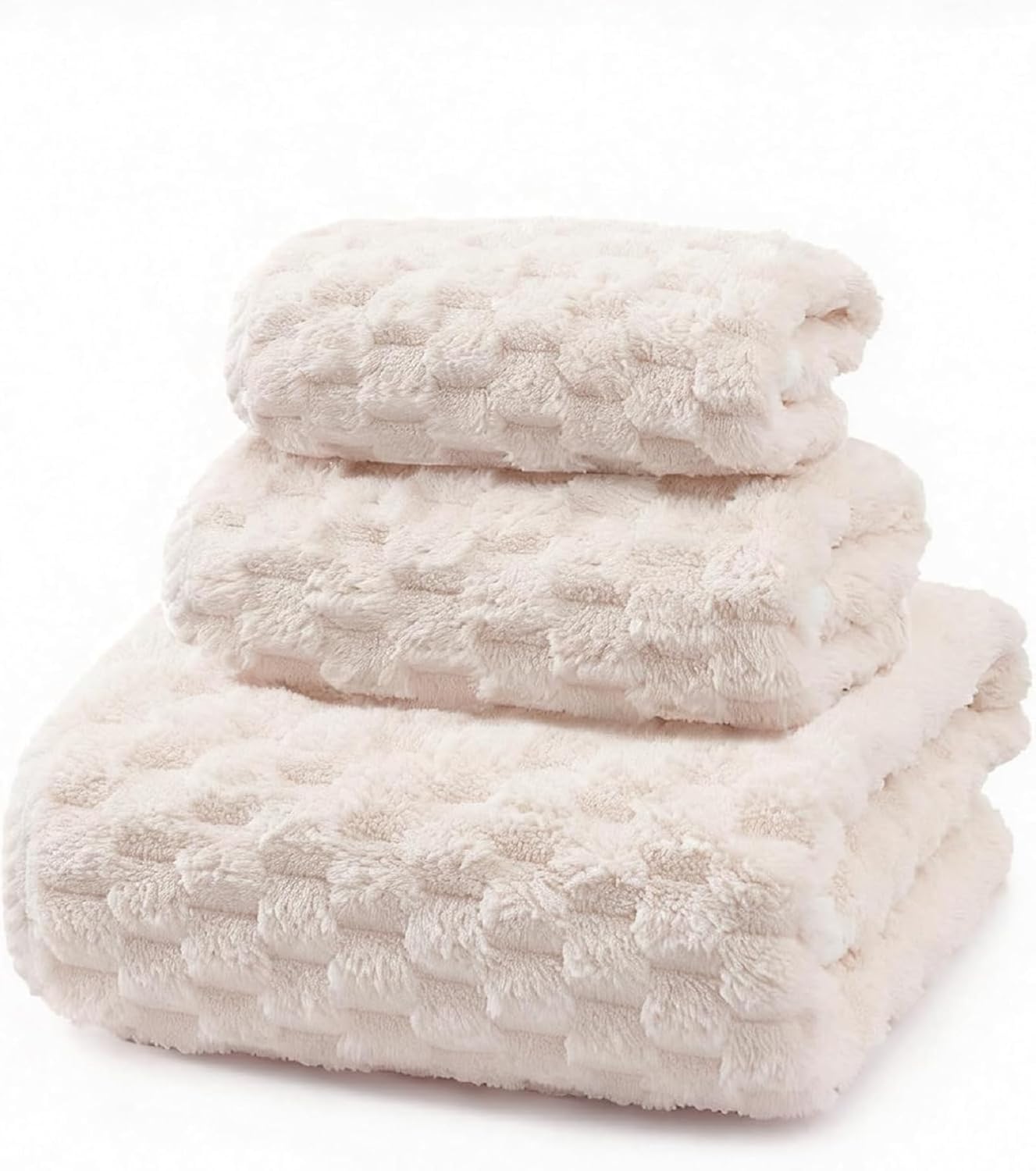 Microfiber Bath Towel Set，Large 3-piece Set Includes a Bath Towel, a Hand Towel, and a Hair Drying Towel. It is Highly Absorbent and Ideal for Home bathrooms and Similar Spaces.