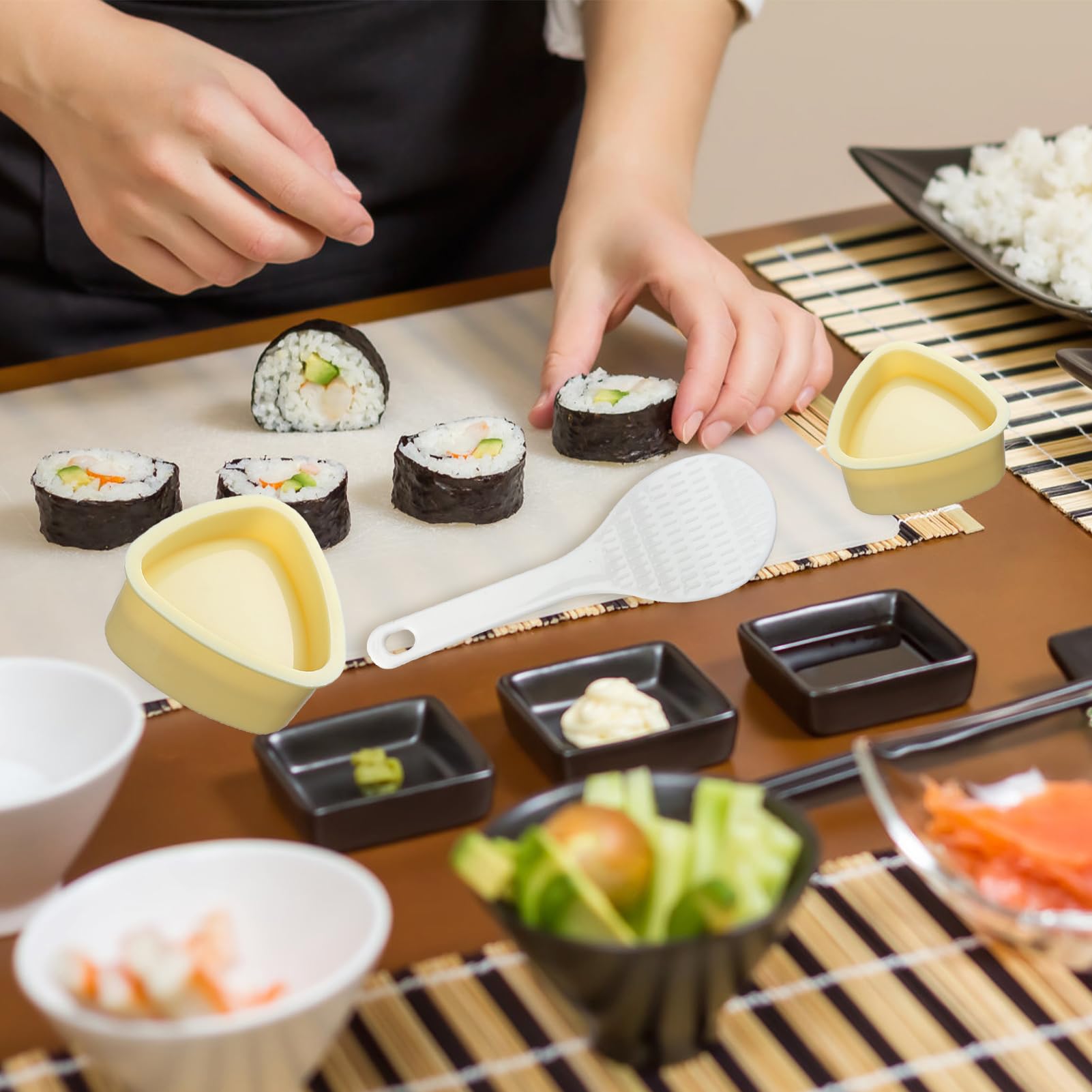 Set Stampi Sushi E Onigiri | 3 Pezzi Antiaderenti Con Cucchiaio - Foto 6
