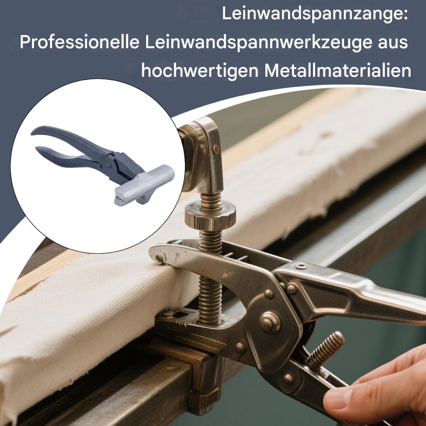 Tensor de lienzo – Pinza de pintura al óleo | Herramienta de agarre con mango de fuerza de resorte, pinza para construcción de marcos