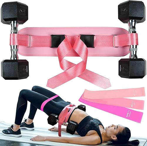 Latest Generation HOOJAKU Hip Thrust Belt, Easy to Use with Dumbbells, Kettlebells, or Plates, Booty Belt for Hip Thrust with Slip-Resistant Padding