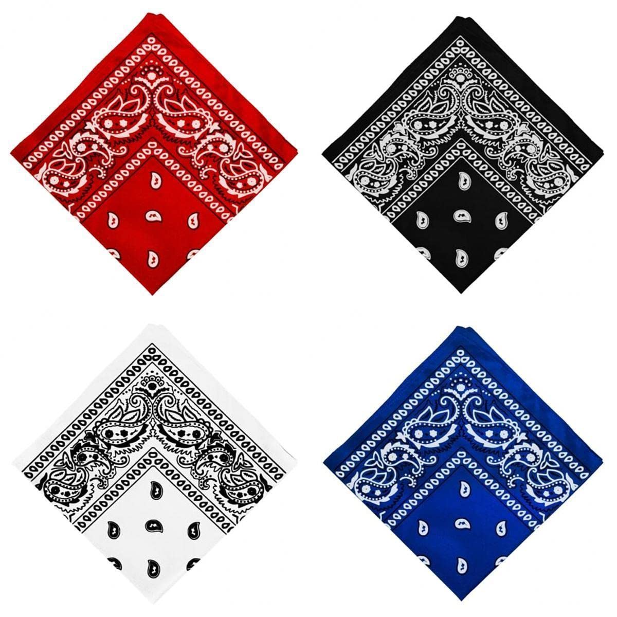 calandis ™ 4 Pieces Unisex Cotton Paisley Bandana Cowboy Head Scarf Head Wrap | Scarves & Wraps | Womens Accessories-picture-22