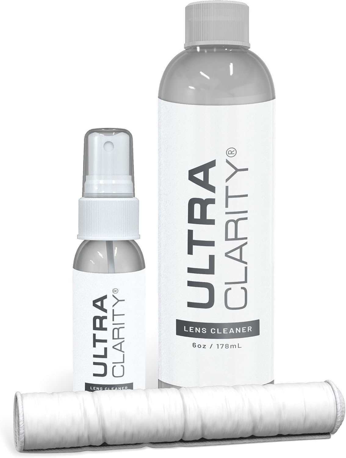 ULTRA CLARITY Eyeglass Lens Cleaning Spray Value Pack, 1 oz Spray, 6 oz Refill, & Microfiber Cloth, Glasses, Phone & Electronic Screens, Ideal Even on Coated Surfaces, Safe Professional Grade Formula : Health & Household