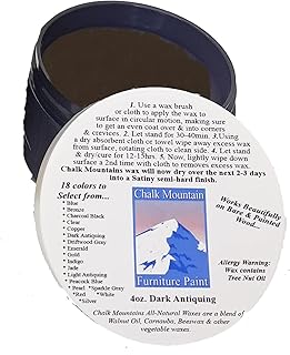 All Natural Furniture Finishing Waxes. Beautifys, Protects Painted and Unfinished Wood 4oz Dark Antiquing