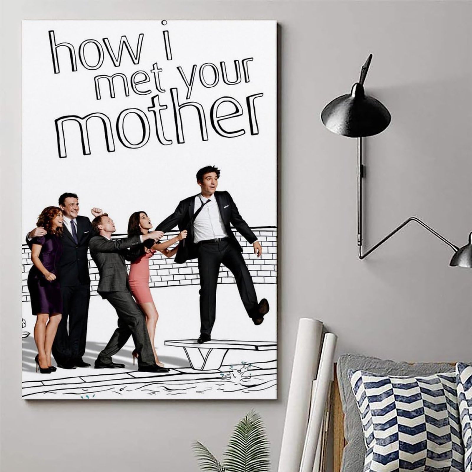 How I Met Your Mother canvasposter, kamerdecoratie poster voor slaapkamer, woonkamer muren, 50 x 75 cm, framestijl