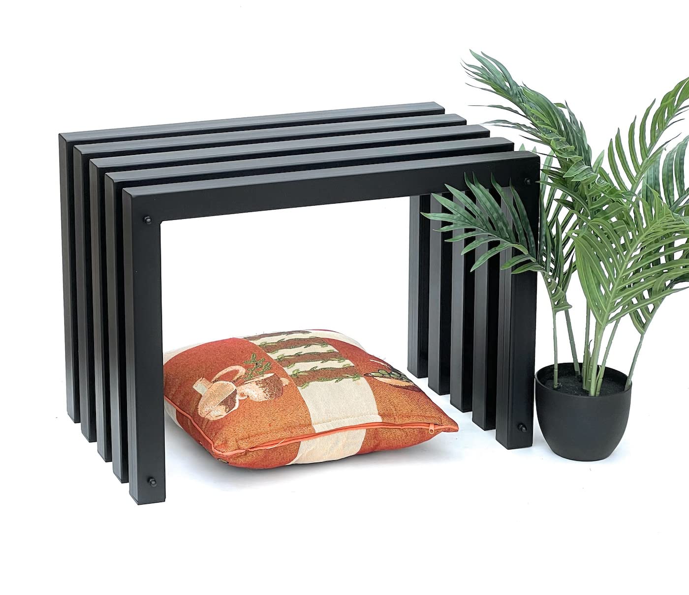 DanDiBo 96446 Tabouret moderne en métal noir résistant aux intempéries 60 cm
