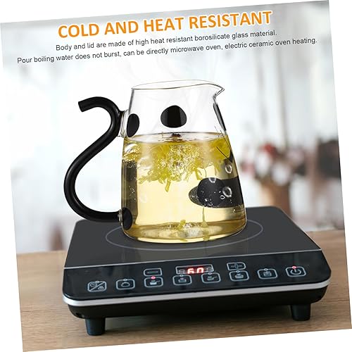 Miniatura 9 de Cabilock Jarra de vidrio jarra de vidrio con tapa linda jarra de agua de vaca con taza s para mesita de noche 18.6 fl oz s con tapa para jugo té