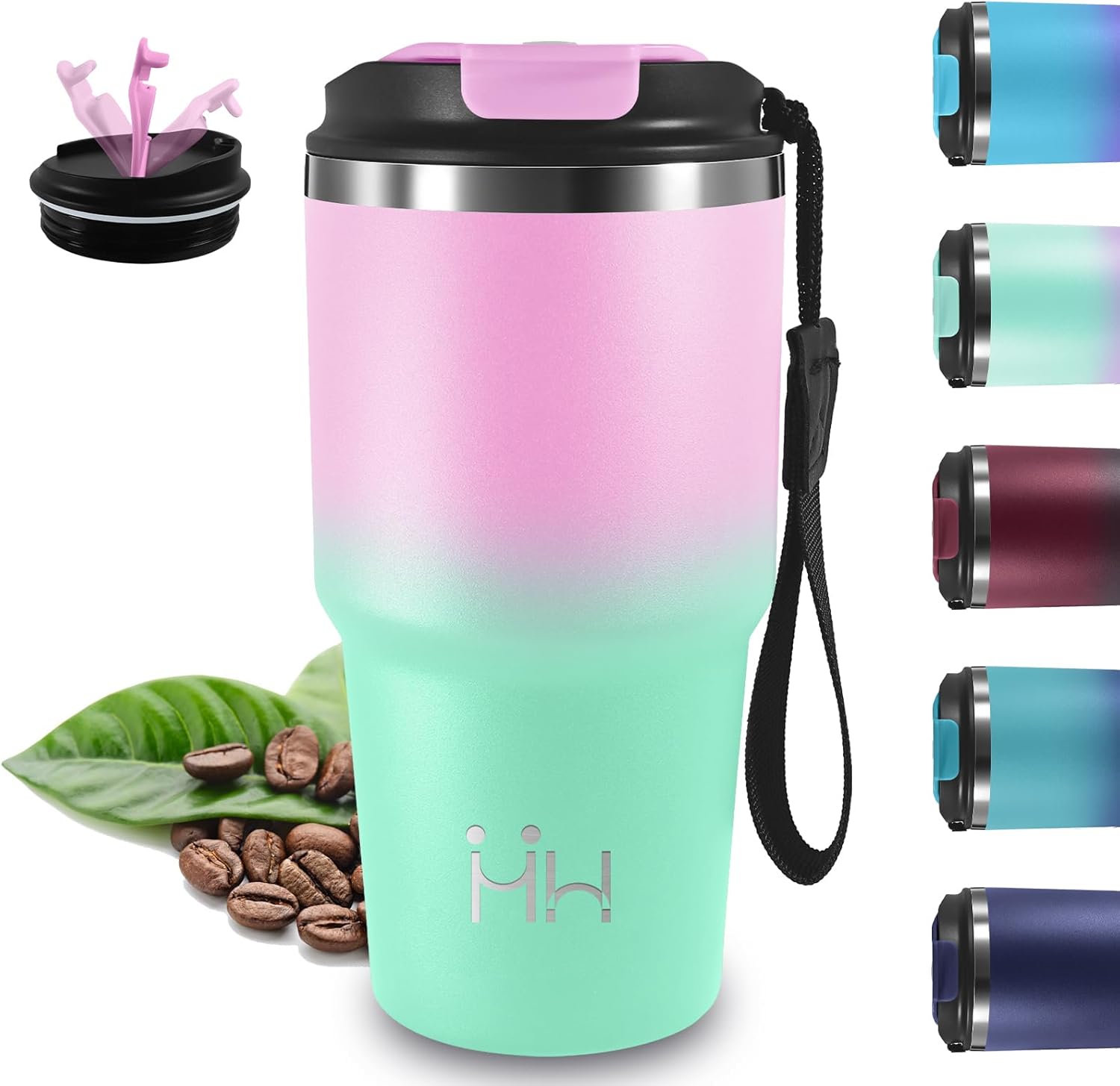 Drinking Bottle - 20 oz Thermal Mug, 8 Hours Cold & 6 Hours Warm, Thermos Mug, BPA-Free, Coffee Thermal Mug, Double Layer Stainless Steel, Insulated Mug with Handle, Water Bottle for Travel, School