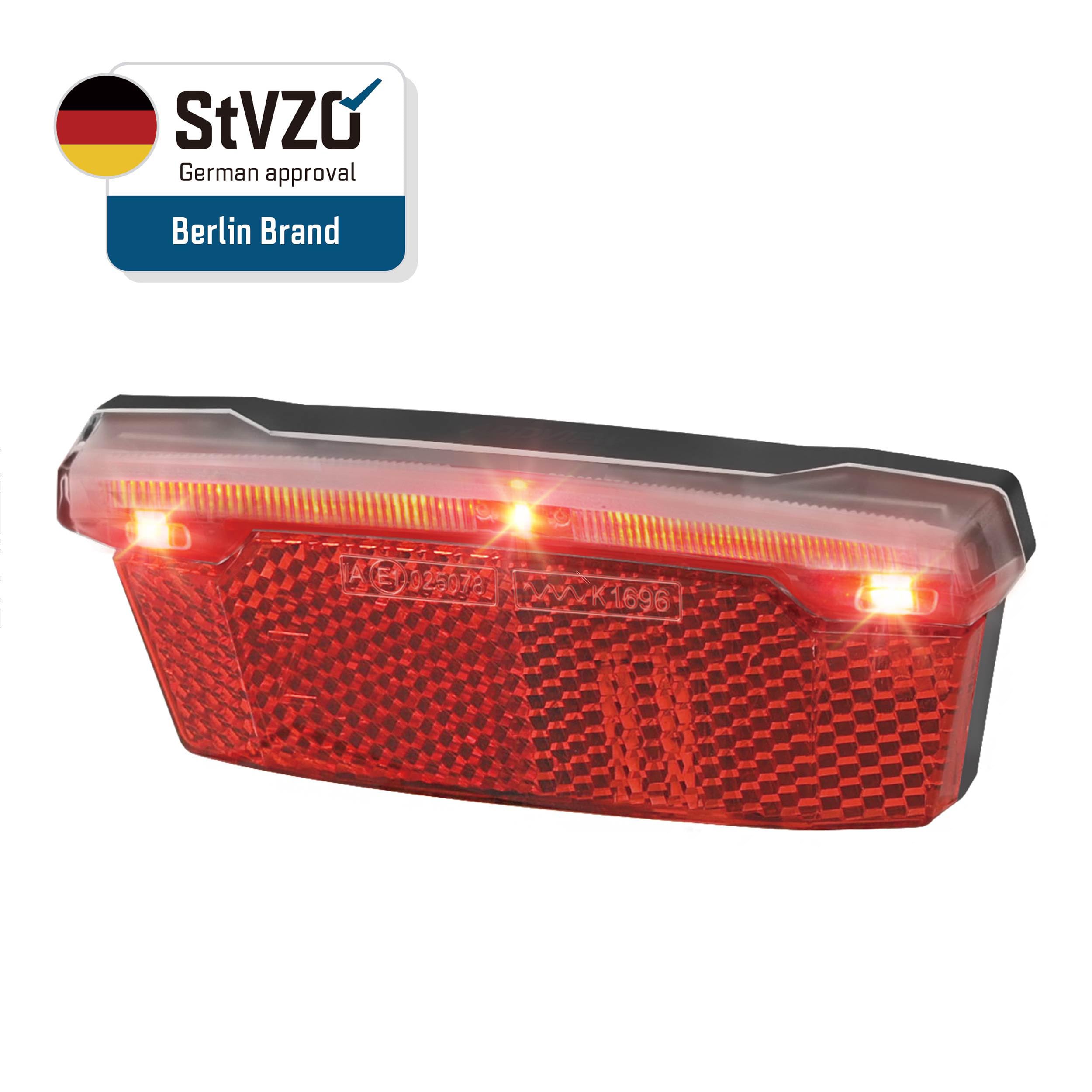 ADDVIEW Dynamo-Rücklicht Stare M – LED światło rowerowe z światłem hamowania i światłem stacjonarnym, dopuszczone do użytku według niemieckich przepisów o ruchu drogowym (StVZO), wodoodporne IP65