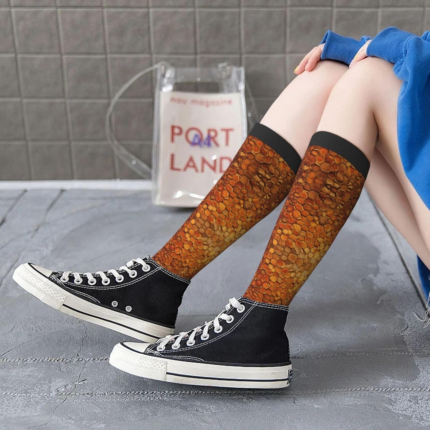 Wine Cork Print Breathable Crew Neck Athletic High Socks,Suitable For Sports,Running,And Travel.