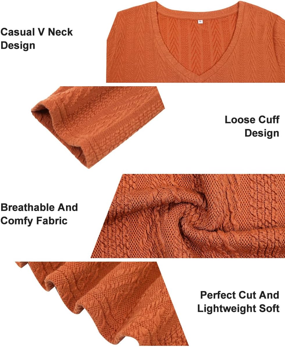 RITERA Womens Plus Size Tops Long Sleeve Shirts V Neck Tunics Fall Casual Pullover Loose Fit Basic Tshirt XL-6XL 14W-30W - Image 4