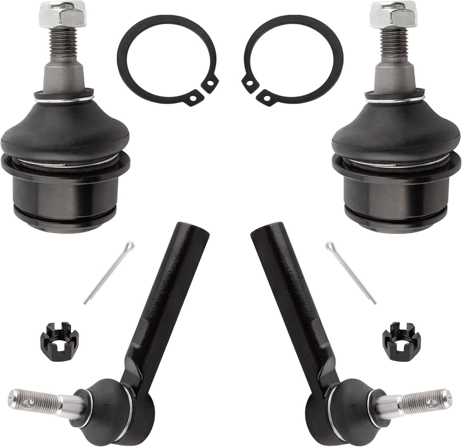 2Pcs Front Lower Ball Joints + 2Pcs Outer Tie Rod End Links Fit For Chrysler Sebring 2007-2010, 200 2011-2014, For Dodge Avenger 2008-2014, For Journey 2009-2015 Replace# K500120 ES800408