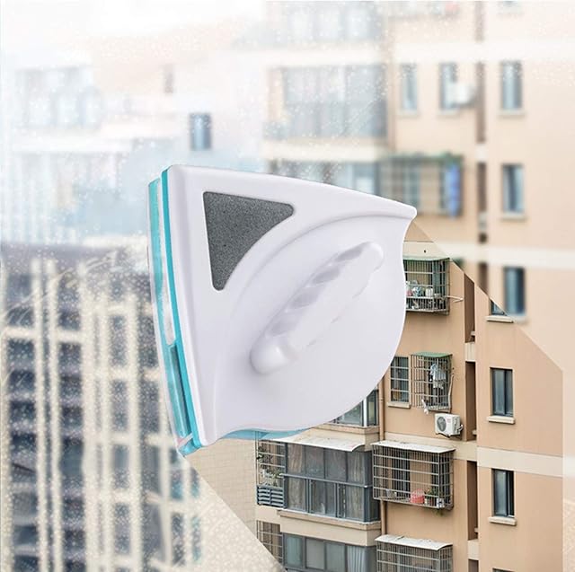 FONDUO Magnetic Window Cleaner Universal, Glass Bright Tools, Single Double Glazed Window Cleaner Glass Wiper, for High-rise Glazed Windows Thickness 5-12mm with Anti-Falling Rope