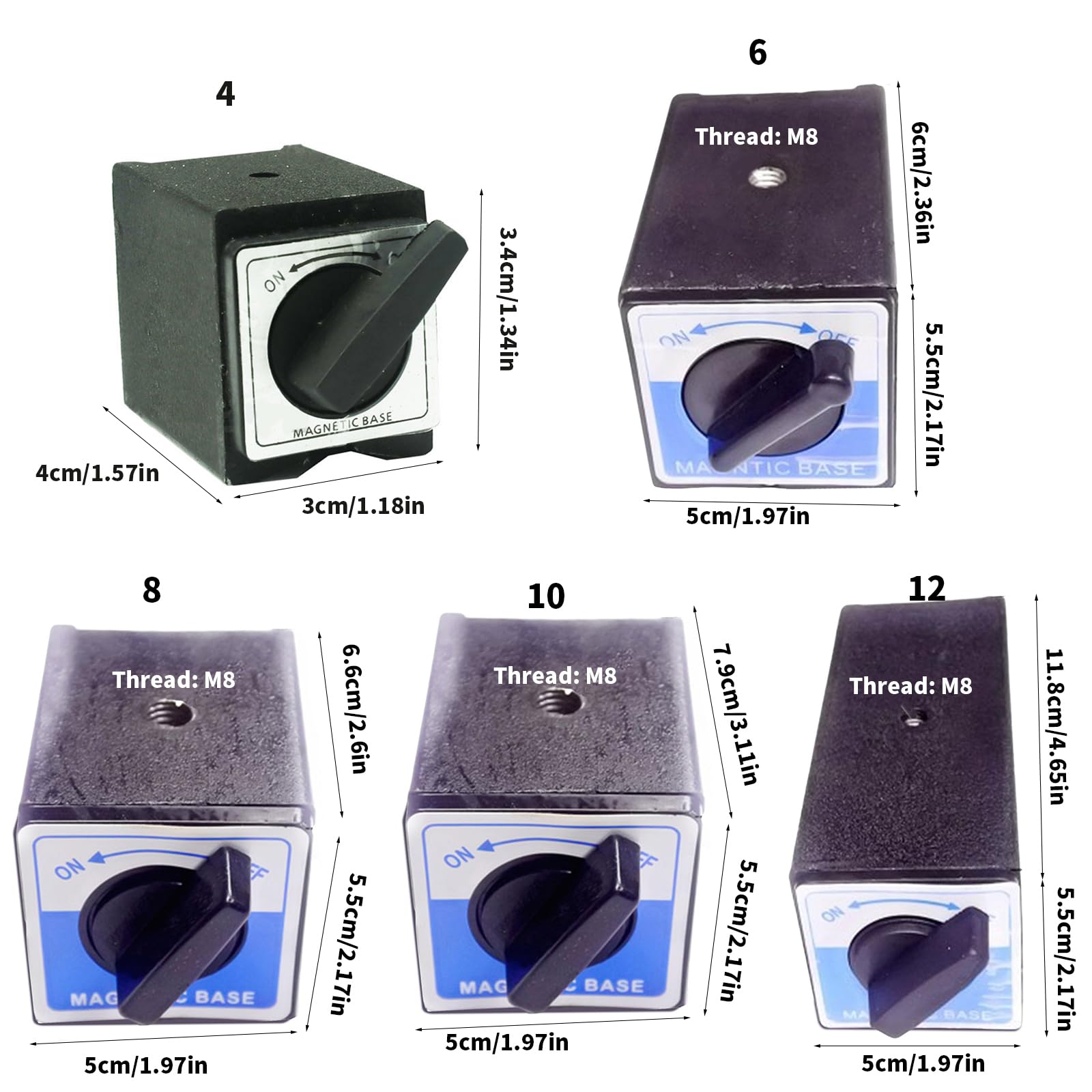 Base magnetica stabile Potenza Base magnetica Strumento calibrazione per officina Installazione semplice per indica lo strumento misurazione della precisione del supporto