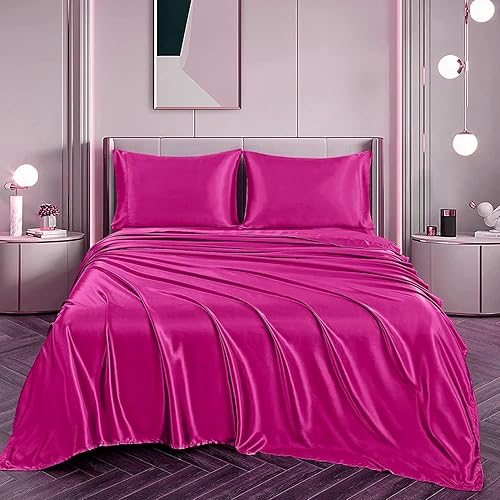 Miniatura 7 de Safhome Juego de sábanas divididas de satén de seda para cama ajustable California King, juego de sábanas de 5 piezas, color marfil, bolsillo